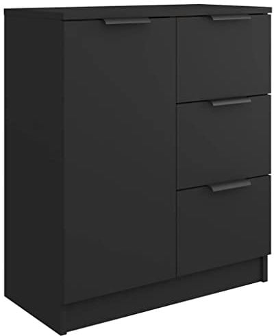 vidaXL Sideboard Kommode Anrichte Schrank Beistellschrank Mehrzweckschrank Standschrank Wohnzimmer Schwarz 60x30x70cm Holzwerkstoff