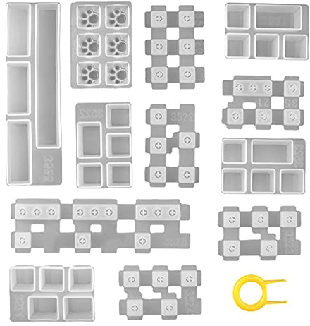 Keycaps Resin Mould Set - DIY Keycaps Epoxy Molds 12 Trays with Key Puller