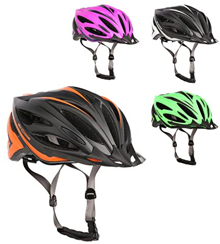 Fahrradhelm Schutzhelm Skaterhelm Skateboard Inlineskater für Jugendliche und Erwachsene Gr. S-L abnehmbares Visier MTW202 (S, Schwarz/Orange)