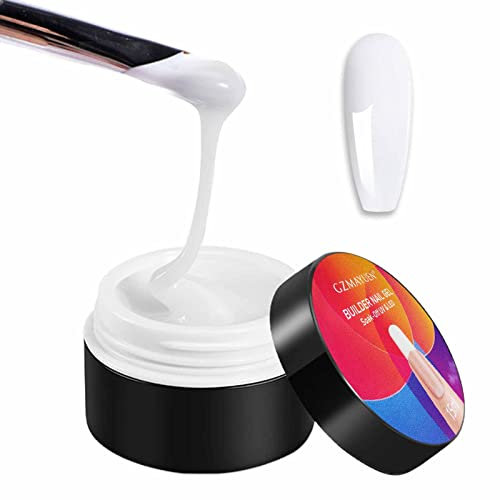 GZMAYUEN Weiß Builder Gel für Nägel 15ml Nail Extension Aufbaugel Gel UV Gel Nagelverlängerung Nail Art Maniküre White UV Fiberglas Nagelgel für Nagelstudio