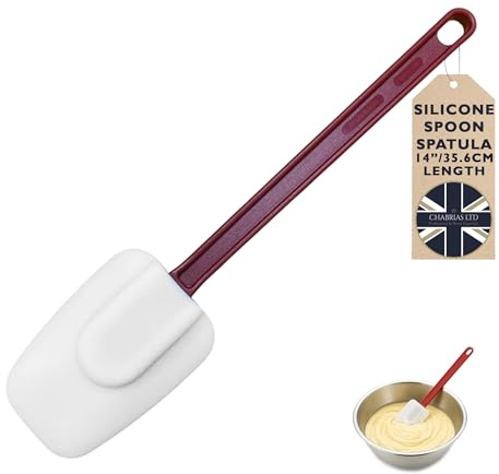 Chabrias Ltd Professional 14 Silicone Spoonula, Spatula Scraper, Heat Resistant to 260°, Non-Stick Safe Cooking Utensil for Baking, Mixing, Stirring, and Scraping, Silicone Kitchen Utensils