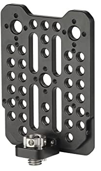 Nitze Multi-Function Cheese Mounting Plate with 1/4 Screw, 3/8” Screw and Detachable Locating Pins for DSLR Camera Rig V Mount Battery Plate