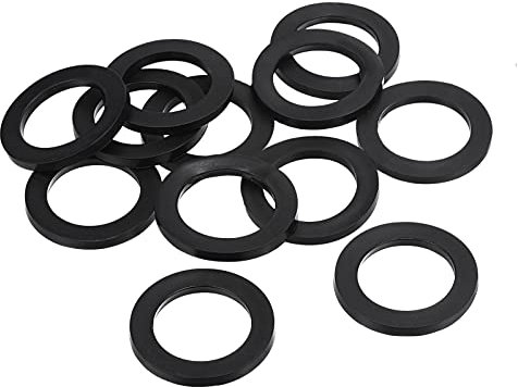 PATIKIL M32 Rondelle Plate Caoutchouc, 12 Paquet 32mm ID 46mm OD Étanchéité Entretoise Joint Anneau pour Robinet Tuyau Eau Tuyau Fixation Boulon,Noir