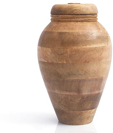 The Great Indian Bazaar Wunderschön handgravierte Urnenvase für menschliche Asche, Beerdigung, Einäscherung, Beerdigung, Schatulle, Andenken, Aschestreuvase, lebenslanges Gedenkkolumbarium, 30 x 18 cm