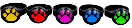 Stechschmuck Ring Handmade Pfote Paw Katze Hund Tier Rot Gelb Grün Blau Lila Schwarz Damen Kinder Kitsch Kawaii (Blau)