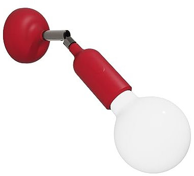 creative cables - Lampada Fermaluce in silicone con snodo e con interruttore incorporato - Con lampadina, Rosso