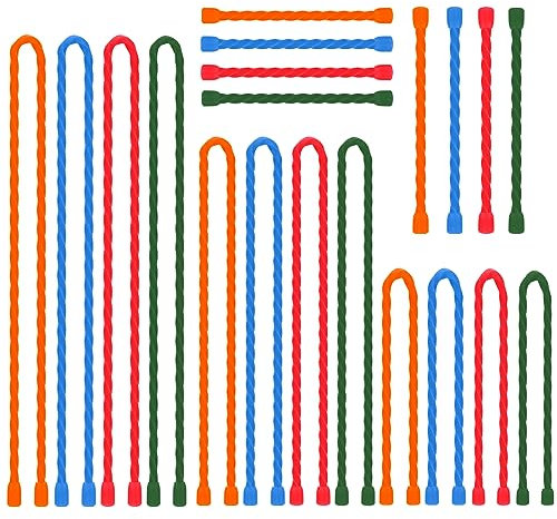 20 Stück Silikon-Kabelbinder, wiederverwendbare Twist-Binder, Stahlkern-Kabelbinder für die Organisation von Bündeln und Halten, Allzweck-Kabelbinder für drinnen und draußen, 10,2 cm, 15,2 cm, 45,7