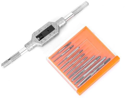 Screw Tap Set, 11-teiliges Gewindebohrer-Set M1–M3.5 HSS Verstellbare Reibahle Gewindebohrer Set Mini-Metrischer Gewindebohrer Metrisches für das Gewindeschneiden von Uhren und Armbanduhren