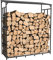 unho Abri Bûche Extérieur Bois Jardin: Rangement Bois de Chauffage 176x60x156cm Étagère en Métal pour Bois de Cheminée Noir Porte Bûches Intérieur
