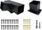 Pergola Slanted Roof Bracket kit,3-Way 15-Degree Right Angle Corner Bracket with Wall Mount Post Base for 4x4 (Actual:3.5“x3.5) Lumber for Pergolas/Gazebos,Porchs - 2Pack…