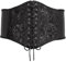 XZQTIVE Damen Schnürkorsett Gebunden Gürtel Elastisch Breites Band Waspie Korsett Taille Gürtel Bustiers Korsetts Hüftgurt für Halloween Partys, Schwarz, 73cm