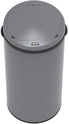 SVITA Sensor-Mülleimer 42L Stahl Mülleimer mit Sensor Elektrischer Abfalleimer Küche Automatik Mülleimer Grau