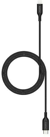 ZAGG mophie Essentials Lightning to USB-C Fast Charger and Data Transfer Cable, PVC, Long-Lasting, Heavy-Duty, 60W, 1m, Black
