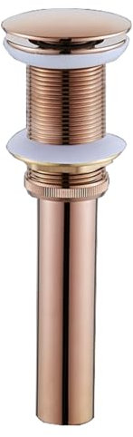 Bonde Lavabo Sans Trop Plein Or Rose, Bonde Lavabo Salle De Bain Bonde Clic Clac, Bonde De Lavabo Pop-Up Universel, Drain Tout En Cuivre,or Rose,Pas De Trou De Trop-plein