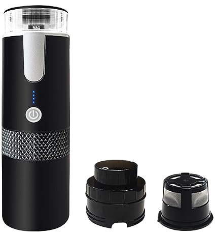 NCONCO Cafetera portátil de 170 ml, espresso, negro, compatible con cápsulas y K-Cup, adecuada para casa, oficina y coche