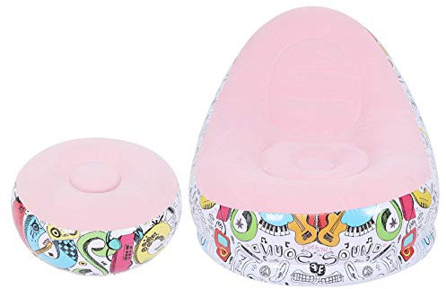 Mumusuki Svago Gonfiabile Portatile, Poltrona Lounge Gonfiabile Divano Gonfiabile Poltrona Lounge Poltrona Pigra Longue con Poggiapiedi per Balcone del Soggiorno (Macaron Rosa)