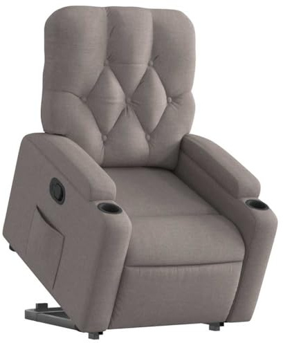 vidaXL Relaxsessel mit Aufstehhilfe Taupe Stoff