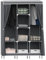 O91 Kleiderschrank aus dreifacher Stoff mit Schiebevorhängen, Weiß/Grau, 118 x 45 x 169 cm