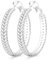 PABBEU Ohrringe Schwarz Silber 925 Creolen, Hypoallergen Schwarz Groß Sterling Silber Ohrringes Silber Ohrringe, Bequem Leichte Silberne Ohrringes für Damen 30MM