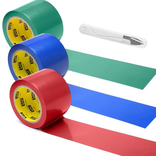 VOSSOT 3 Rollen Panzertape Extra Stark 10m X 5cm Premium-Farbband Klebeband Panzertape Bunt Klebeband Farbig Reparaturband für Reparaturen Industrielle für Reparaturen Industrielle,Markieren,Bündeln