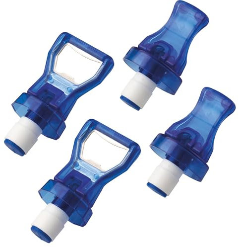 Westmark Flaschenverschluss Set 4-teilig – Flaschenverschlüsse mit Hebel zum Wiederverschließen geöffneter Kronkorkenflaschen, inkl. Silikondichtung und Kapselheber – Blau 444422E3