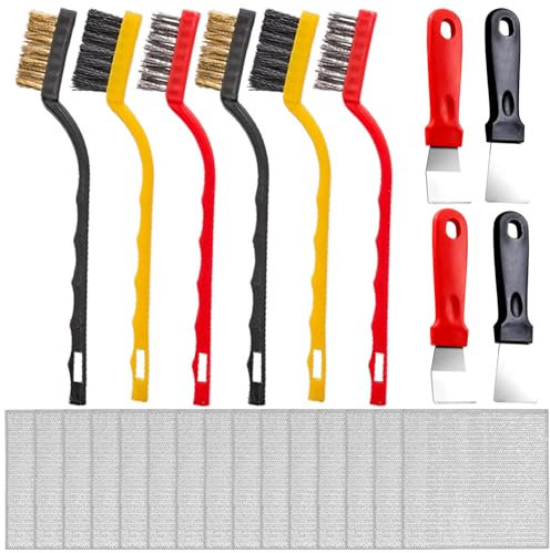 PIWOSGOL Bürsten Reinigungsbürsten Spaltreinigungsbürste mit harten Borsten, 25 Stück Mehrzweck-Geschirrspüllappen Set für Nass und Trocken, Eckenreinigungsbürsten Cleaning Brush für Badezimmer, Küche