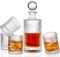 ELIDOMC 5PC Irish Crafted Whiskey Decanter Set, Crystal Decanter Set With 4 Whiskey Glasses, Premiun Whiskey Decanter & Glasses Set for men.