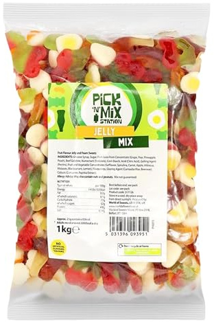Bonds of London Pick 'n' Mix Station Jelly Mix, 1 kg (Pack of 1) | Large Retro Chewy Sweets