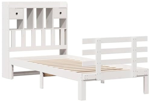 vidaXL Bed with Bookcase without Mattress 75 x 190 cm in Pine Wood