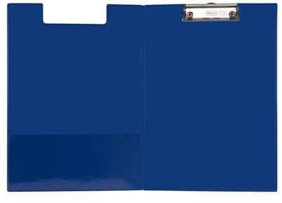 Idena 11376 - Klemmbrettmappe für DIN A4, Hochformat, PVC beschichtetes Clipboard in Blau, mit Deckel