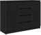 vidaXL Sideboard mit Schubladen Schwarz Eichen-Optik 100,5x35x76 cm, Kommode, Schrank, Flurschrank, Anrichte, Küchenschrank, Wohnzimmerschrank