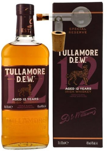 Tullamore Dew 12 Jahre irischer Whiskey + 1 Glaskugelportionierer zum feinen Dosieren