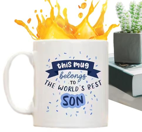 Taza de café del mejor padre del mundo, taza de café de 350 ml, taza de café mejor hijo, taza para mejor hijo, taza original de papá, taza única para cumpleaños, día del padre, Navidad