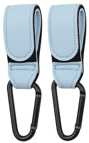 Karabiner Haken 2er Set Kinderwagen Buggy Wickeltasche Einkauf bunt neu Halter (Türkis)