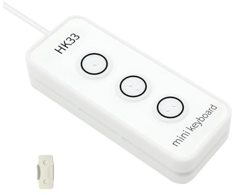 Fangxuee 3 Key USB Macro Programming Key Keypad USB Keyboard Support Multiple Platform Portable Custom Mini Keyboard White
