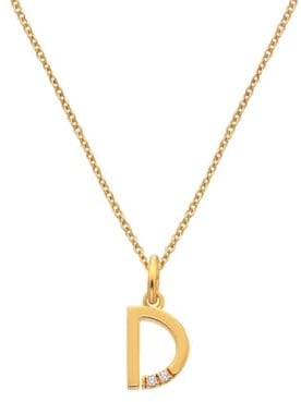 Hot Diamonds Gold Plated Initial Letter Pendant Necklace | 18ct Yellow Gold Plated 925 Sterling SIlver | Gift Wrap Included (Letter D)