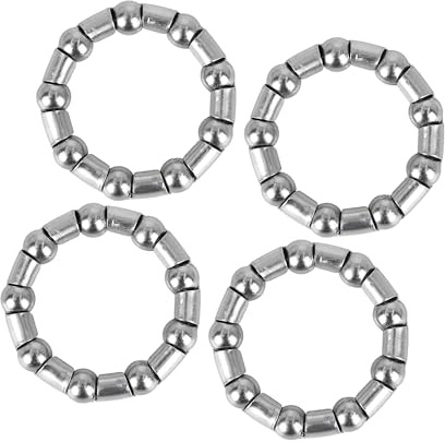 Gyrodymix Fahrrad Kugellagerkäfige 4 Stück Silber Kugelkranz Stahl | Außendurchmesser 44mm, Innendurchmesser 33mm, Höhe 8mm, 9 Kugeln, Für Fahrrad, Rennrad, Mountainbike, Steuersatz