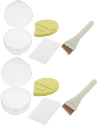 IWOWHERO Flat Foundation Brush for Liquid Makeup Thin Liquid Foundation Brush Makeup Powder Puff Mixing Palette Blending Face Tool for Daily Use
