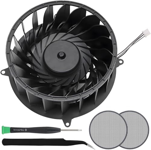 ZHUROUPU Internal Cooling Fan Replacement for PS5 Pro, 3500RPM CPU Cooler Fan with 19 Blades for Playstation 5 Pro CFI-70XX CFI-7000 CFI-7021 PVB120M12H-P01-AE with Repair Tools & Dust Filter Cover
