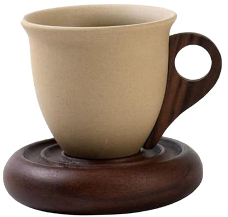 Sharplace Tasse à café en céramique, Tasse à Lait avec Soucoupe, à thé, Cadeau d'anniversaire pour Femmes et Hommes, idéal pour l'hôtel, la