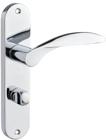 Designer Levers Bordeaux Lever Thumbturn Lock Bathroom Door Handle | Fixings included; polished chrome; supplied as a pair; aluminium construction.