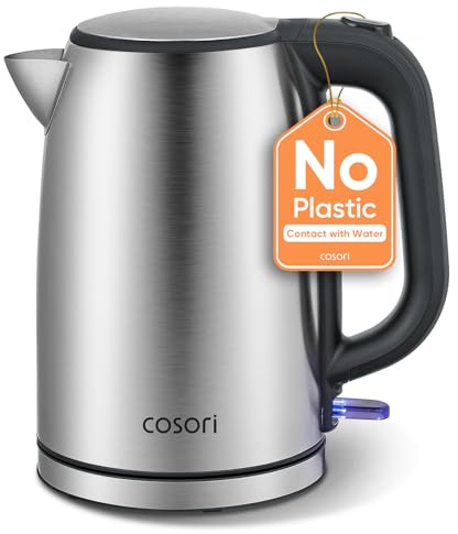 Cosori Kettle, Plastic-Free Water Contact, Brushed Stainless Steel, Sliver
