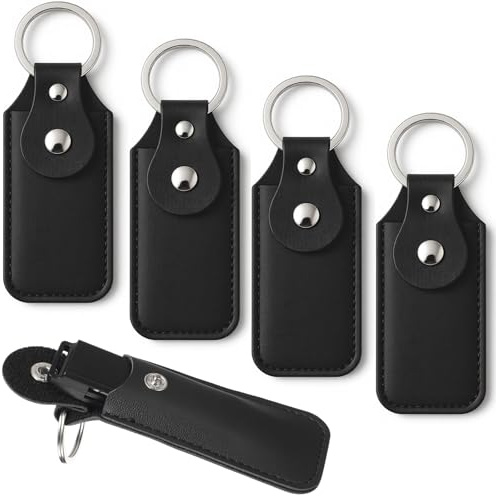 Sorcristy 5PCS USB Memory Stick Holder Case, Leather USB Drive Holders, Flash Drive Case, Black Portable Small Storage Cases Anti Lost PU Leather Cover Electronic Accessories Organizer