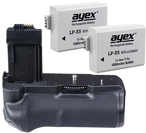 Meike Battery Grip for Canon EOS 1000D, 500D, 450D and BG-E5 Power Pack with Vertical Shutter Release and many functions (Vertical Grip/Battery Grip) – P