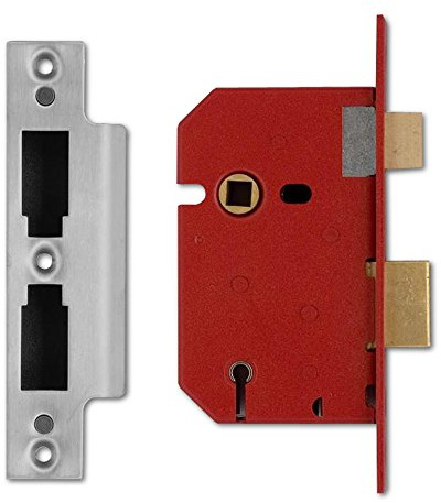 Union Locks 2201 5 Lever Mortice Sash Lock 65mm - Satin Chrome (Visi Pack)