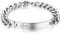JewelryWe Personalisierte Schmuck Edelstahl Armband Panzerarmband Zirkonia Kreuz Panzerkette Partnerarmband Herren Armbänder Armreif mit Gravur Silber