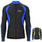 FDX Men’s Thermal Cycling Jersey, Water Resistant, Lightweight, Super Roubaix Fabric, Windproof Winter Cycle Top, Full Zipper, Long Sleeve Bicycle Riding Shirt, Running, Bike (Black/Blue, 2XL)