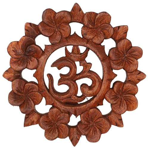 GURU SHOP Geschnitztes Wandbild Deko Wandrelief OM - Ø 14 cm