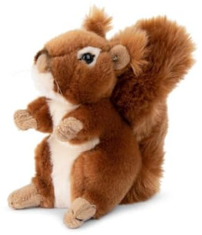 WWF 14546 - Plüschtier Eichhörnchen, lebensecht gestaltetes Kuscheltier, ca. 15 cm groß, wunderbar weich und kuschelig, Handwäsche möglich, Braun
