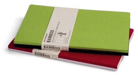 Kikkerland Writersblok Bamboo Medium Notizbuch, einfarbig, 14 x 21 cm, 2 Stück, WBB804